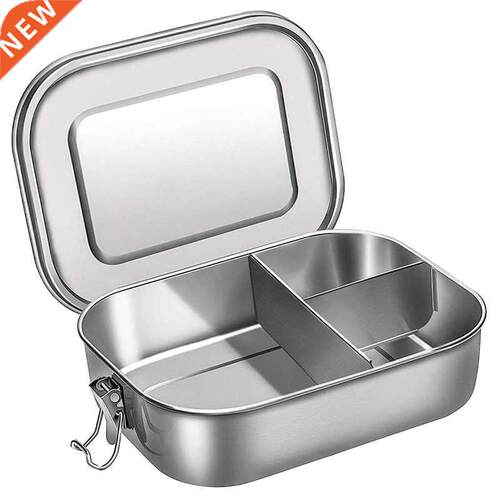 Stainless Steel Bento Box Lunch Container,3-Compartment Bent
