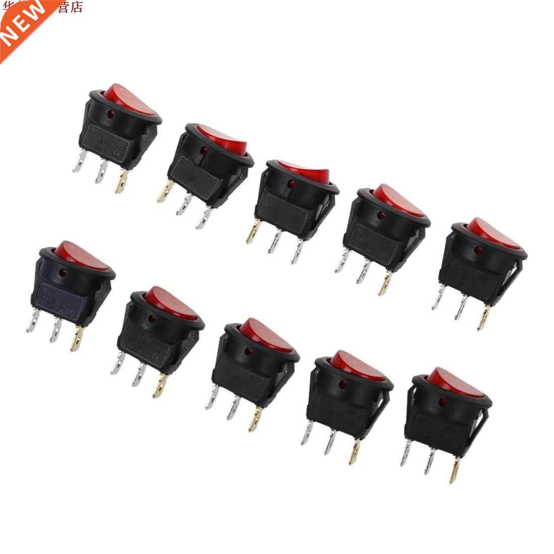 10 pièces lumière rouge ON-OFF SPST interrupte