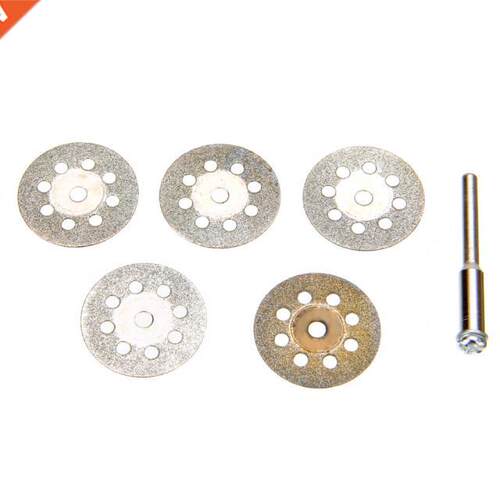 6pcs Silver Diamond Coating Cut Off Wheel Disc 22mm + Mandre