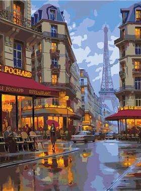 Oil Painting By Numbers Landscape  Acrylic Paint Coloring