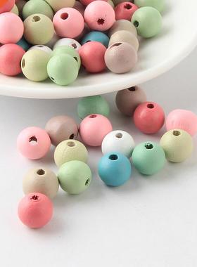 50Pcs/lot Natural Round Wood Beads 12mm Handmade Wooden Loos