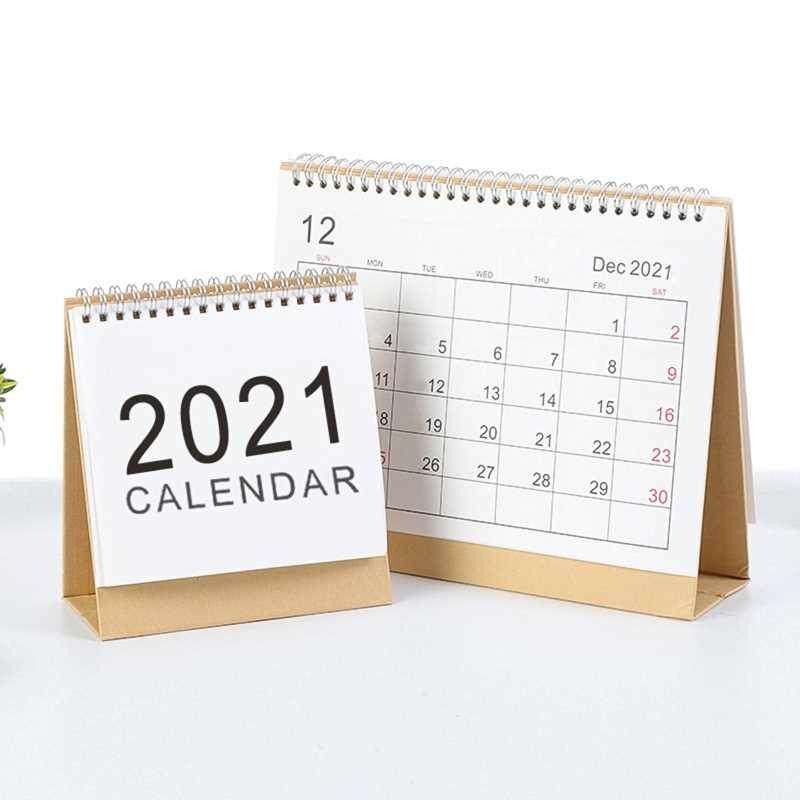 2021 Simple Desktop Calendar English Coil Daily Monthly Plan