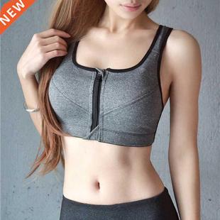 Sports Bra Women Zipper Push Up Yoga Bra Fitness Athleti