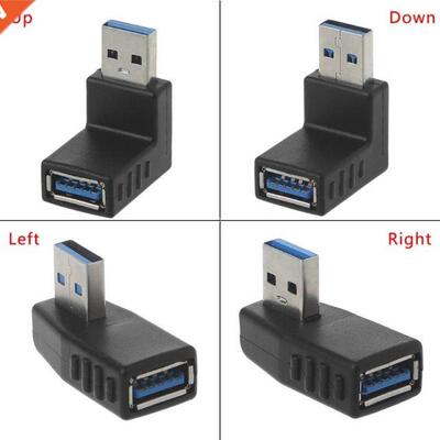 90 Degree Left Right Angled USB 3.0 A Male To Female Adapter
