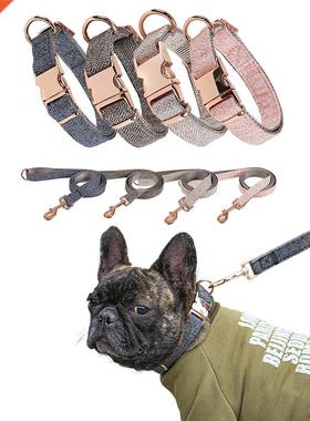 Nylon Dog Collar Pet Neck Strap Safety Alloy Buckle Dog Chai
