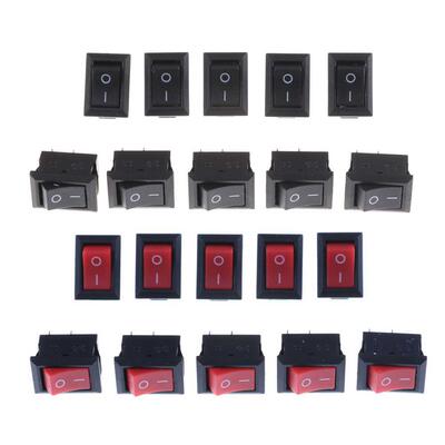 10 pcs/lot KCD1 15*10mm 2PIN Boat Rocker Switch SPST Snap-in