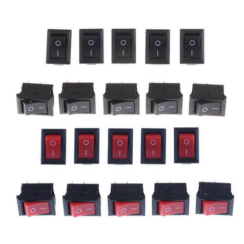 10 pcs/lot KCD1 15*10mm 2PIN Boat Rocker Switch SPST Snap-in