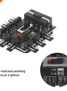 PC 1 to 8 4Pin Molex Cooler Cooling Fan Hub 3Pin Power Contr