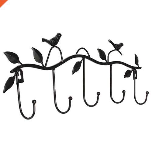 Iron Birds Leaves Hat/Towel/Coat Wall Decor Clothes Hangers