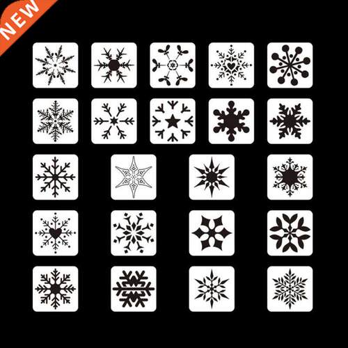 22pcs Exquisite Christmas Snowflakes Drawing Template Stenci