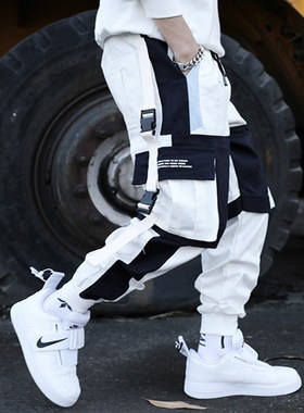 Prowow Streetwear Men's Multi Pockets Cargo Harem Pants