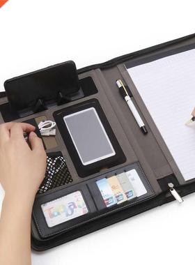 A4 Multfuncton Busness Presentaton Conference PU Leather