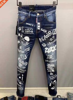 2022 New Dsquared2 Men's Fashion Washed, Worn, Rippe