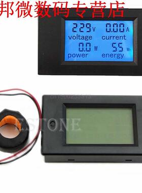 AC 100A LCD Volt Watt Power Meter Blue Backlight Panel Ammet