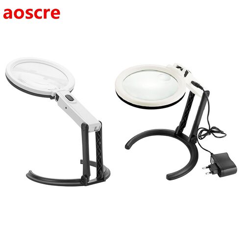 1.8/5X Magnifying Glass Dual Use Table Lamp Super Bright Sta