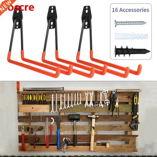 8-Pack Double Hooks Orange Heavy Duty Garage Organizer Wareh