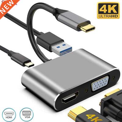 USB Type C 3.1 to HDMI 4K VGA 1080P USB 3.0 Hub Thunderbolt