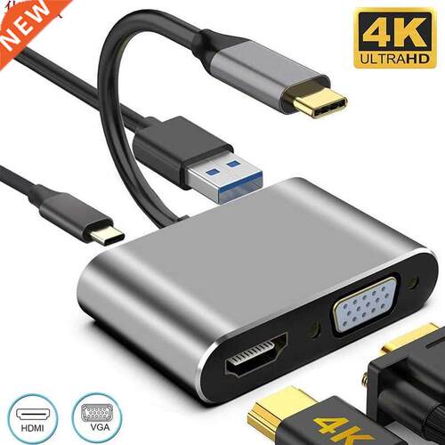 USB Type C 3.1 to HDMI 4K VGA 1080P USB 3.0 Hub Thunderbolt