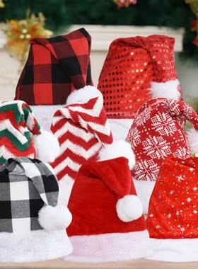 New 1PC Santa Claus Sequin Hat Christmas Hair Ball Hats Home
