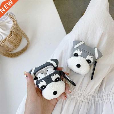Cute Dog Schnauzer Earphone Headset Case Silicone Case Prote