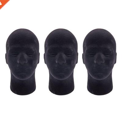 3X Male Styrofoam Foam Mannequin Manikin Head Model Wigs Gla