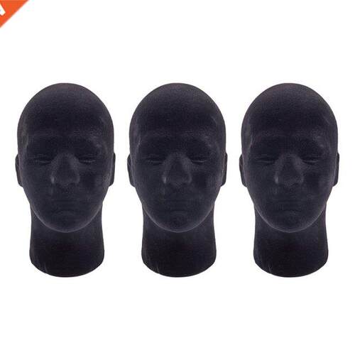 3X Male Styrofoam Foam Mannequin Manikin Head Model Wigs Gla