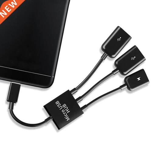 1pcs 3 In 1 Durable Type C Male To Female Micro OTG USB Por