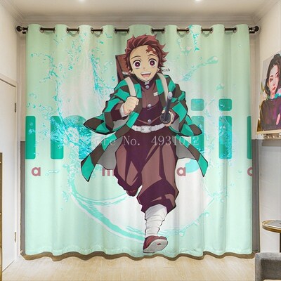 Japanese Anime Polyester Blackout Curtains Window Curtain