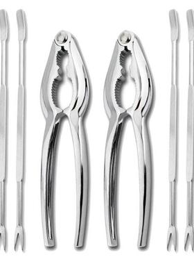 8 Piece Seafood Tool Kit, Stainless Steel Crab Leg Cracker A