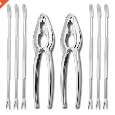 8 Piece Seafood Tool Kit, Stainless Steel Crab Leg Cracker A
