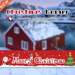 180x40cm Chrstmas Banner Background Cloth 100D Polyester Cl