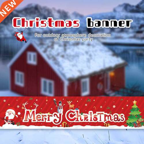 180x40cm Chrstmas Banner Background Cloth 100D Polyester Cl