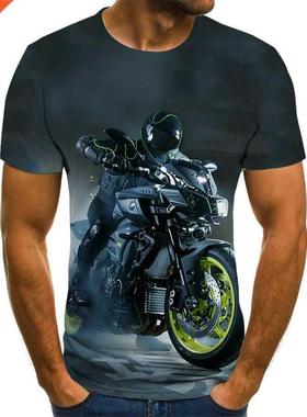 Cool racing graphics T-shirt motorcycle 3D printed men's
