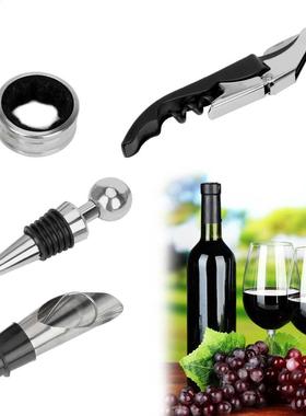 4Pcs Red Wine Ring Wine Bottle Opener Stainless Steel for Di