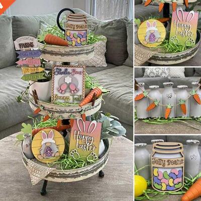 Easter Tiered Tray Decorations Farmhouse Easter Bunny Decor