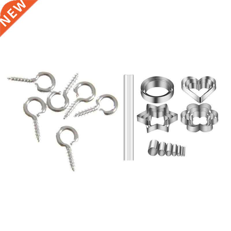 100 Pcs Screw Establishment Clay Rod 10mm - Silver & 20