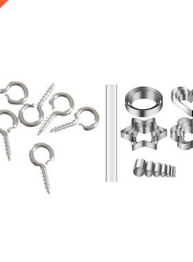 100 Pcs Screw Establishment Clay Rod 10mm - Silver & 20