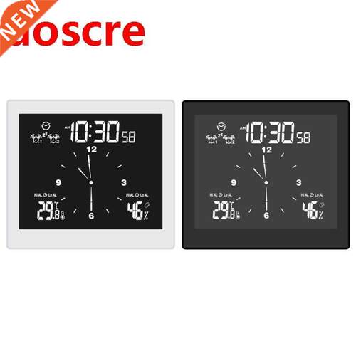 IP65 Waterproof Bathroom Clock with Thermometer Humidity Tim