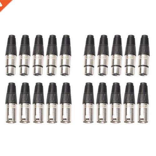 20 Pairs XLR Pin Female MIC Jack Plug Audio Microphone Cabl