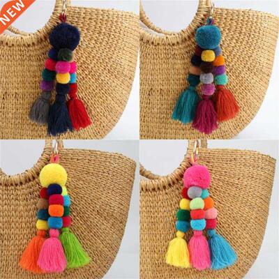 1pc Bohemian Accessories Handmade Keychain Beads Chain Pomp