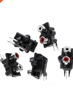 5 Pcs PCB Mount 2 Position Stereo Audio Video Jack RCA Femal