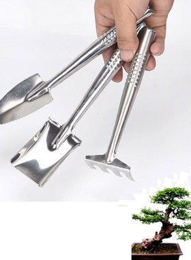 3pcs Mini Handle Shovel Rake Garden Plant Tool Set With Wood
