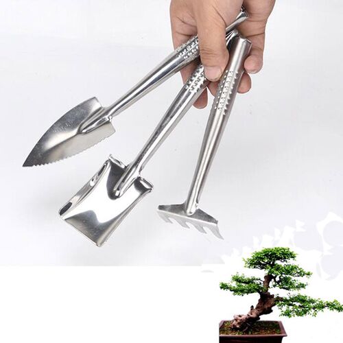 3pcs Mini Handle Shovel Rake Garden Plant Tool Set With Wood