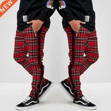 Scottish Style Plaid Sweatpants Men Set Fashion Trousers Cas
