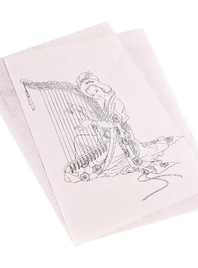 Line Drawing Meticulous Manuscript Ripe Rice Paper Chinese W