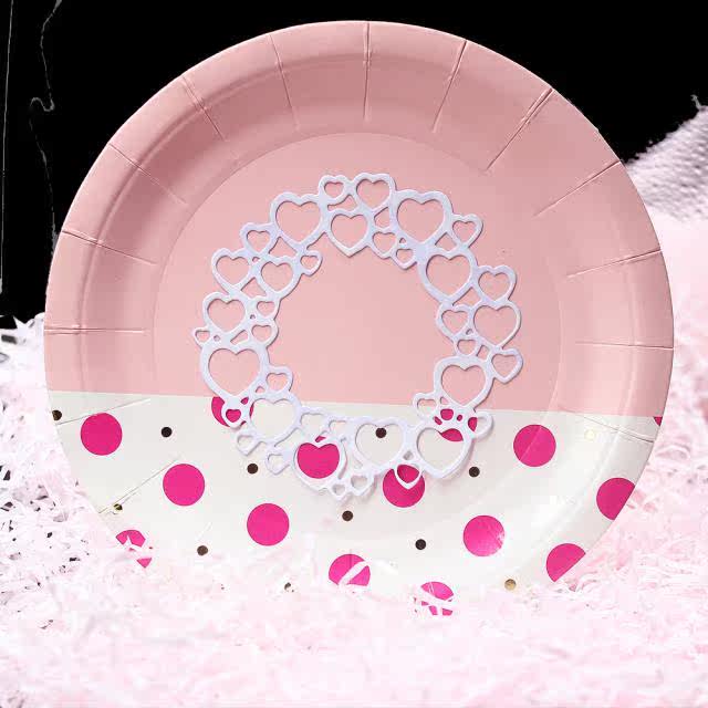 Round heart embossed carbon steel die