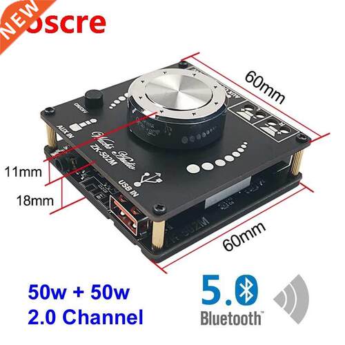 2*50W Bluetooth 5.0 Digital Audio Power Amplifier Class D 10