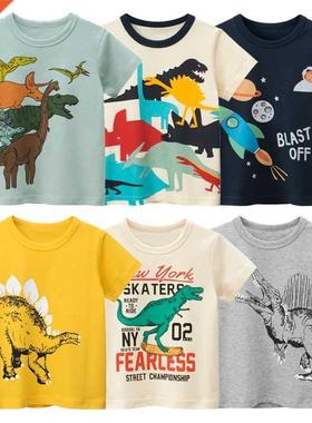 Children Clothes Summer Short Sleeve T Shirt Kids Boy Dinos