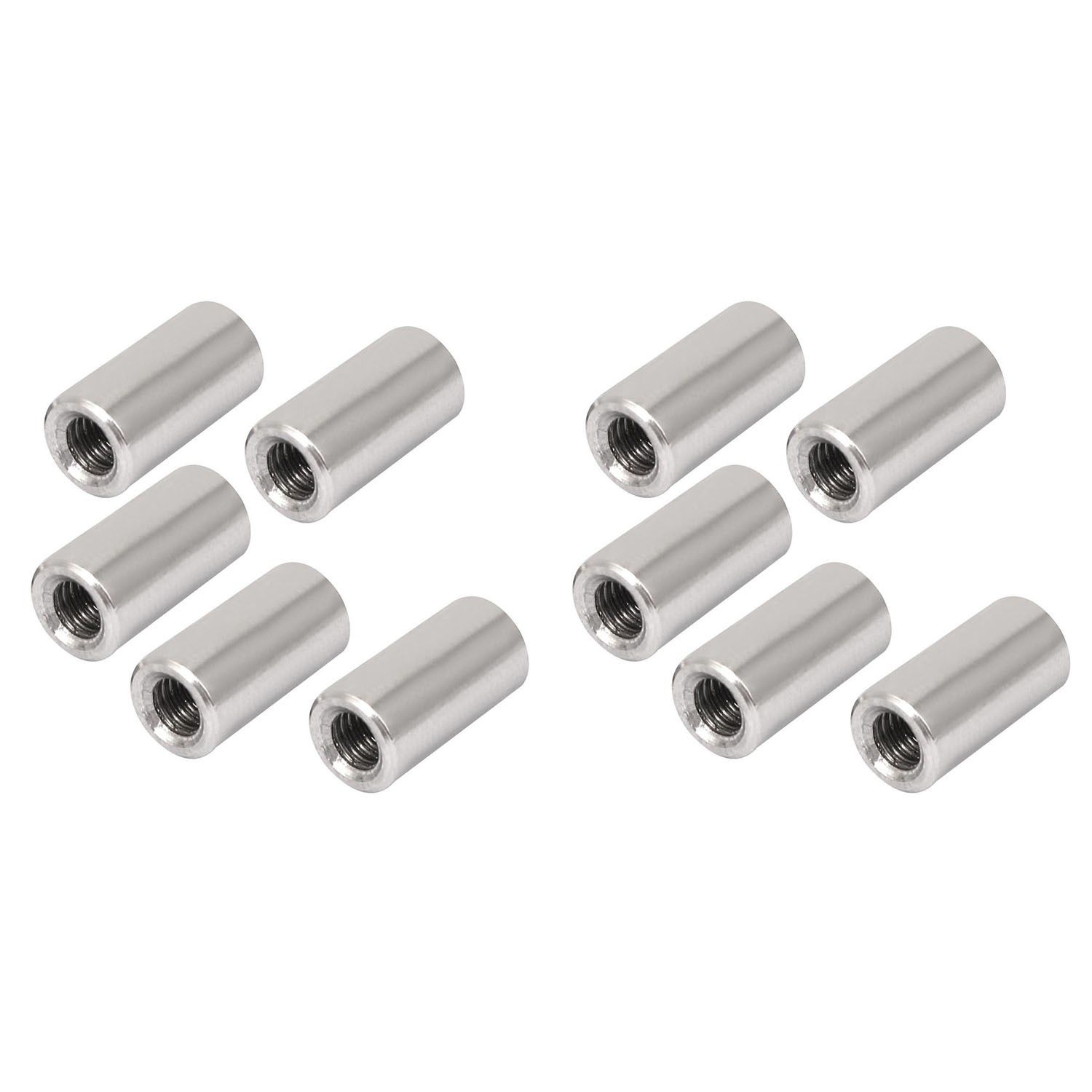Round Connector Nuts M8X1.25Mm Threaded Sleeve Rod bar 304 R