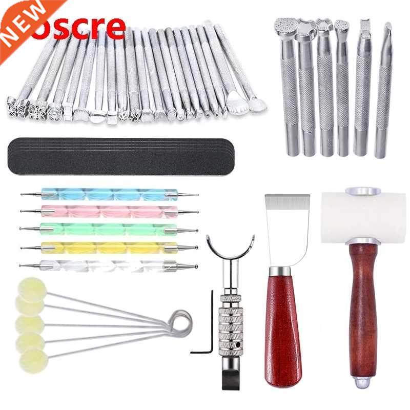 44PCS Leather Stamping Tools - Swivel Knife, Leather Working